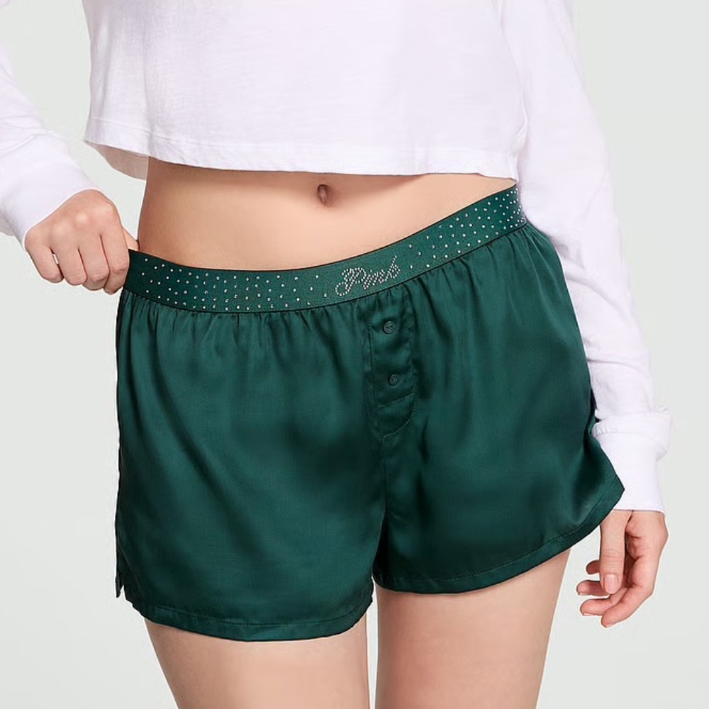 NEW Victoria’s Secret silky sleep shine boxy PAJAMA SHORTS
